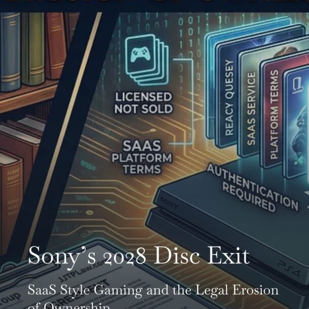 Sony’s 2028 Disc Exit, SaaS Style Gaming and the Legal Erosion of Ownership